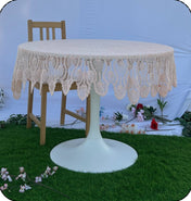 Round Crochet Tabletops - Light Pink