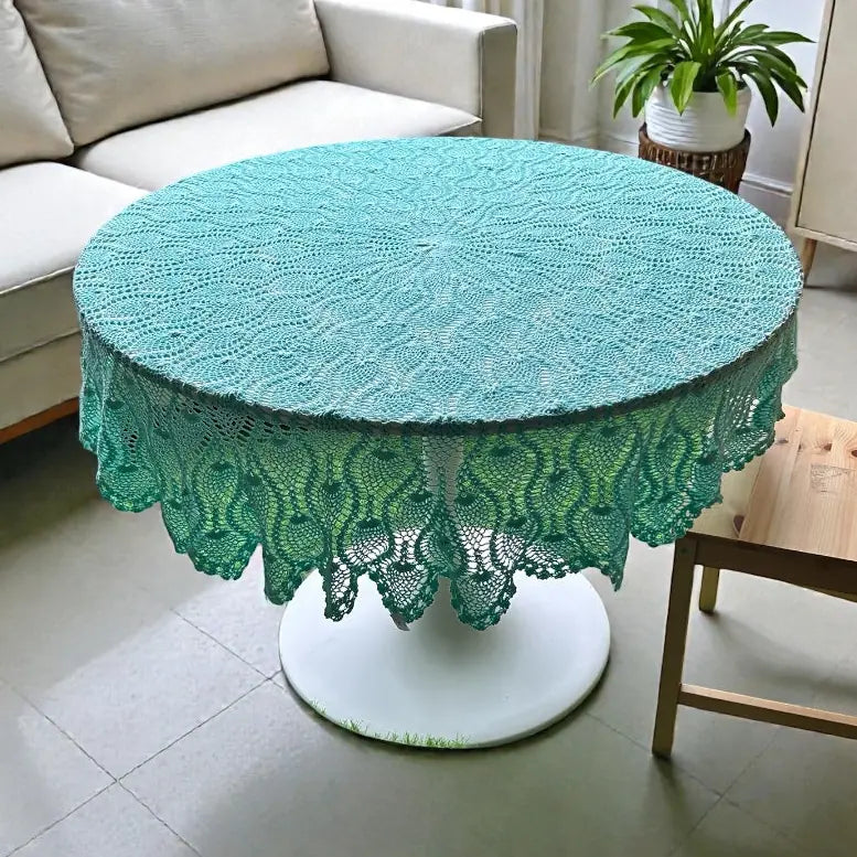 Pastel Mint Green Crochet Table Topper