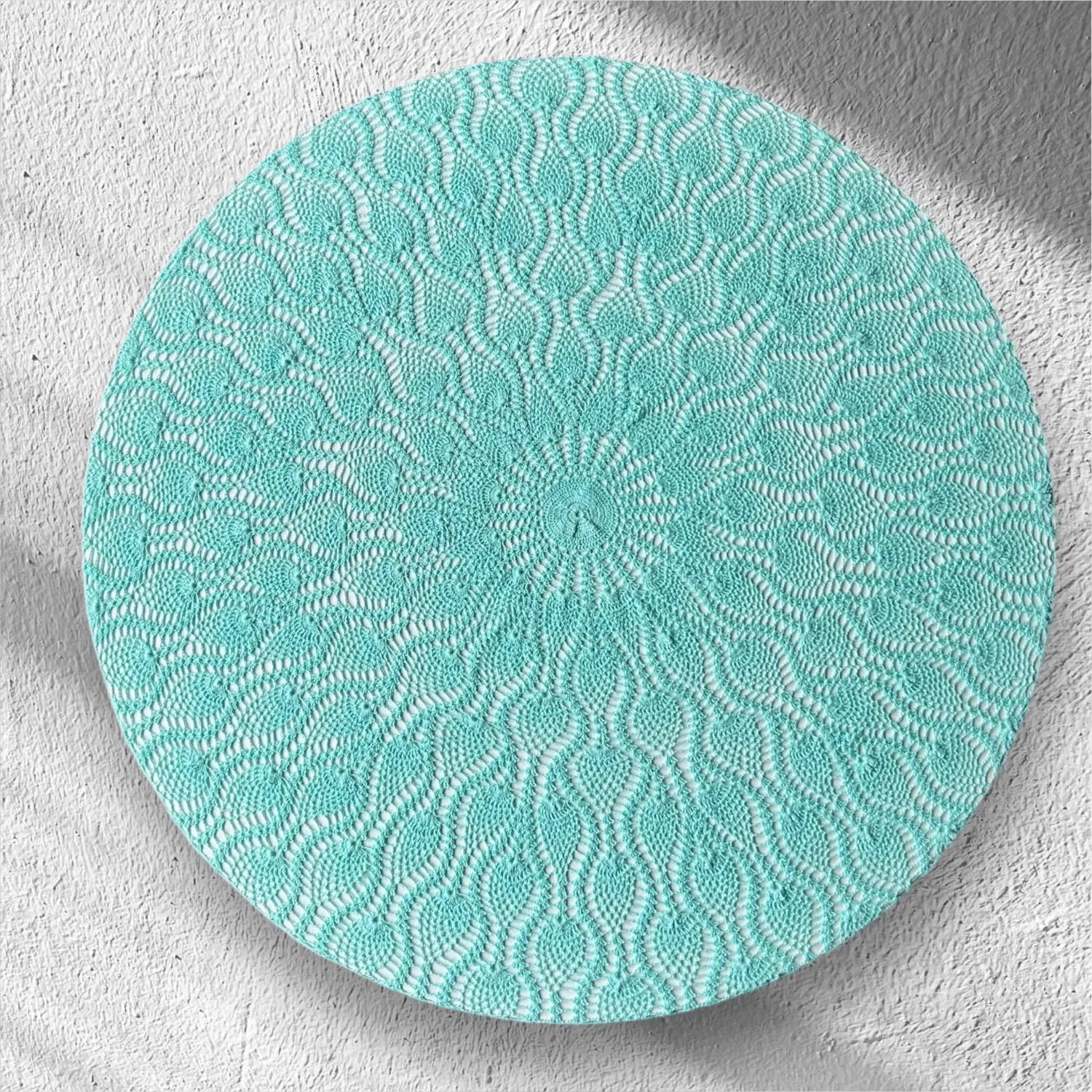 Pastel Mint Green Crochet Table Topper