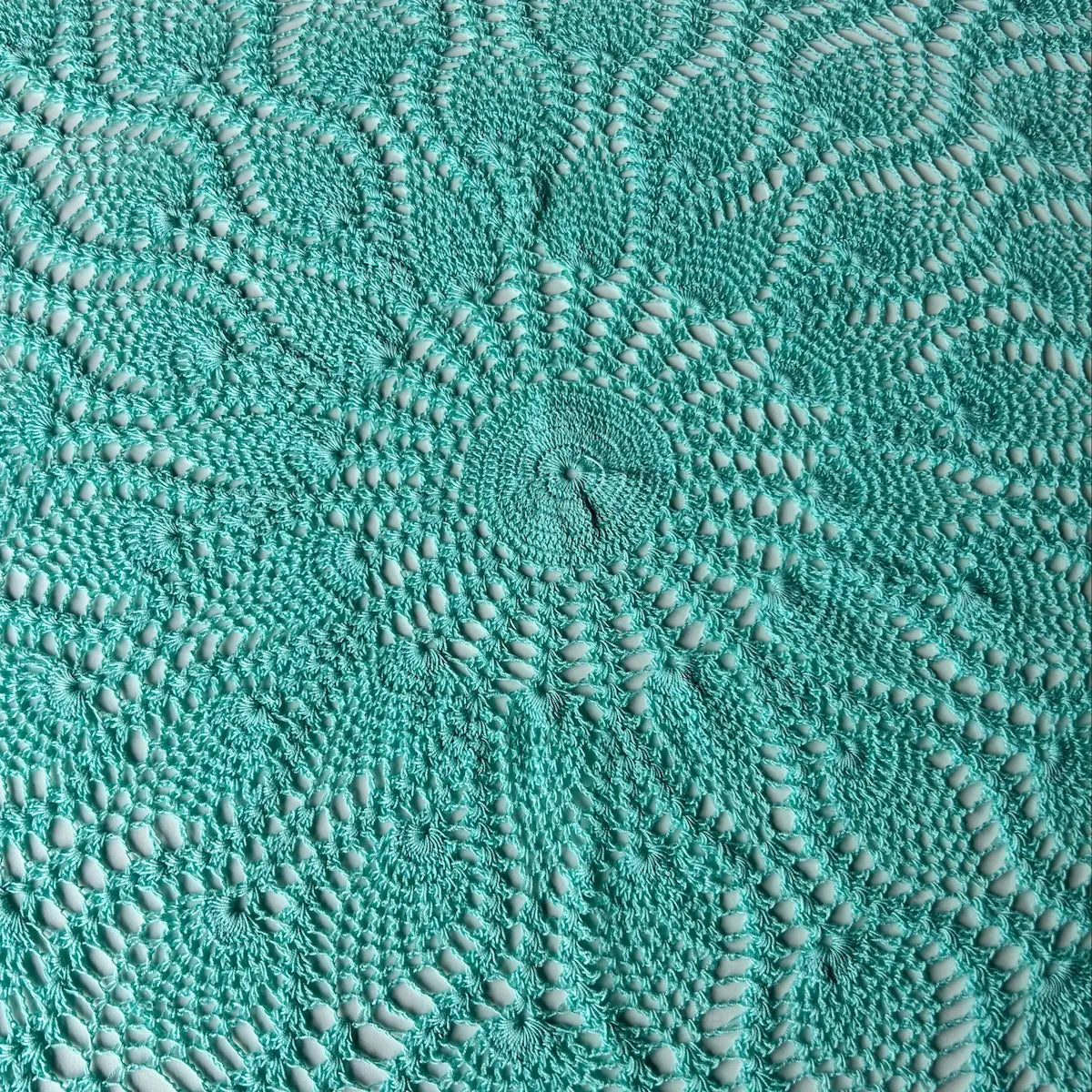 Pastel Mint Green Crochet Table Topper