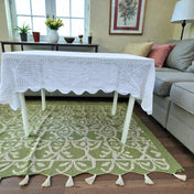 Victorian Hand-Knitted Lace Dining Cloth - Snow White