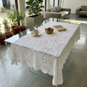 Victorian Hand-Knitted Lace Dining Cloth - Snow White