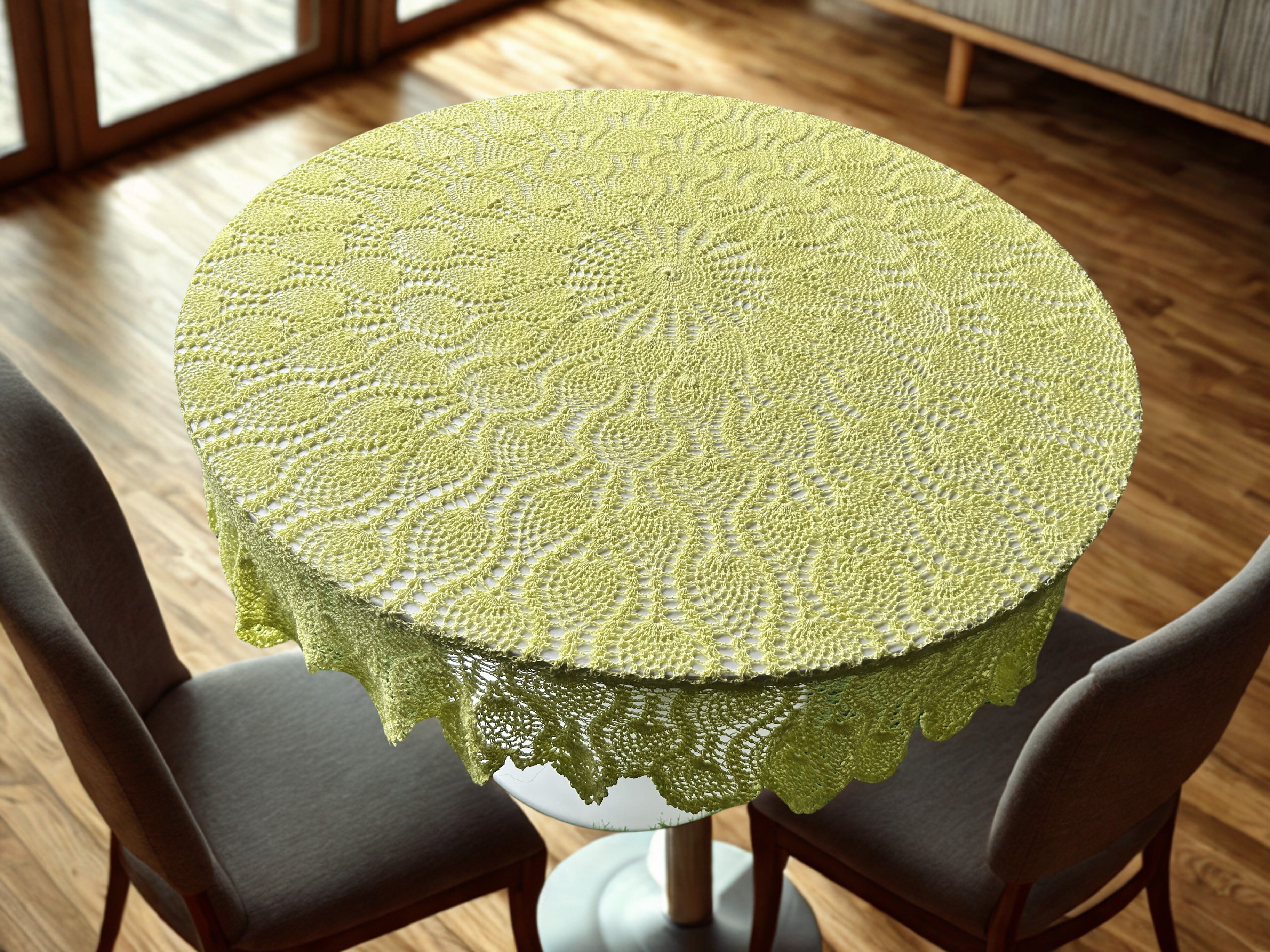 Round Crochet Tabletops - Lemmon Yellow