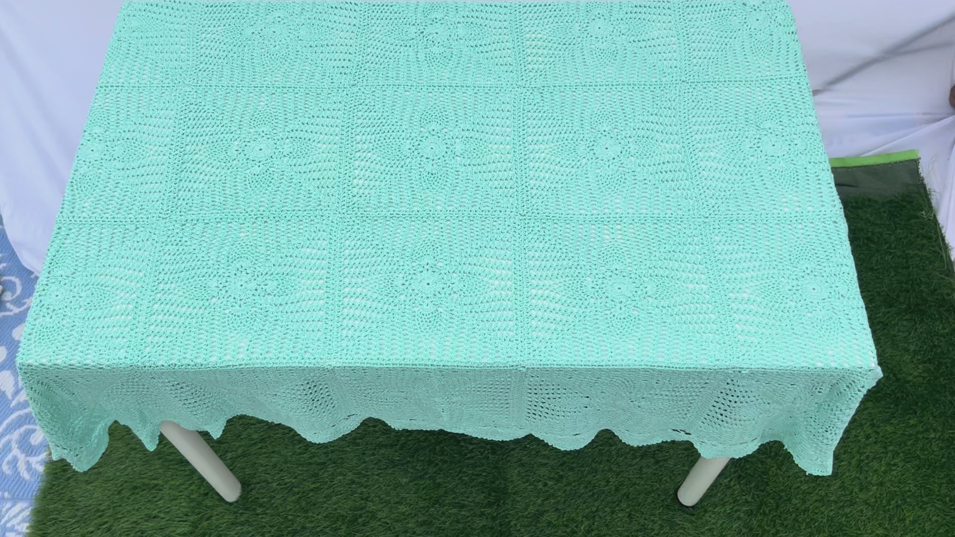 Crochet Tablecloths - Soft Pistachio Mint
