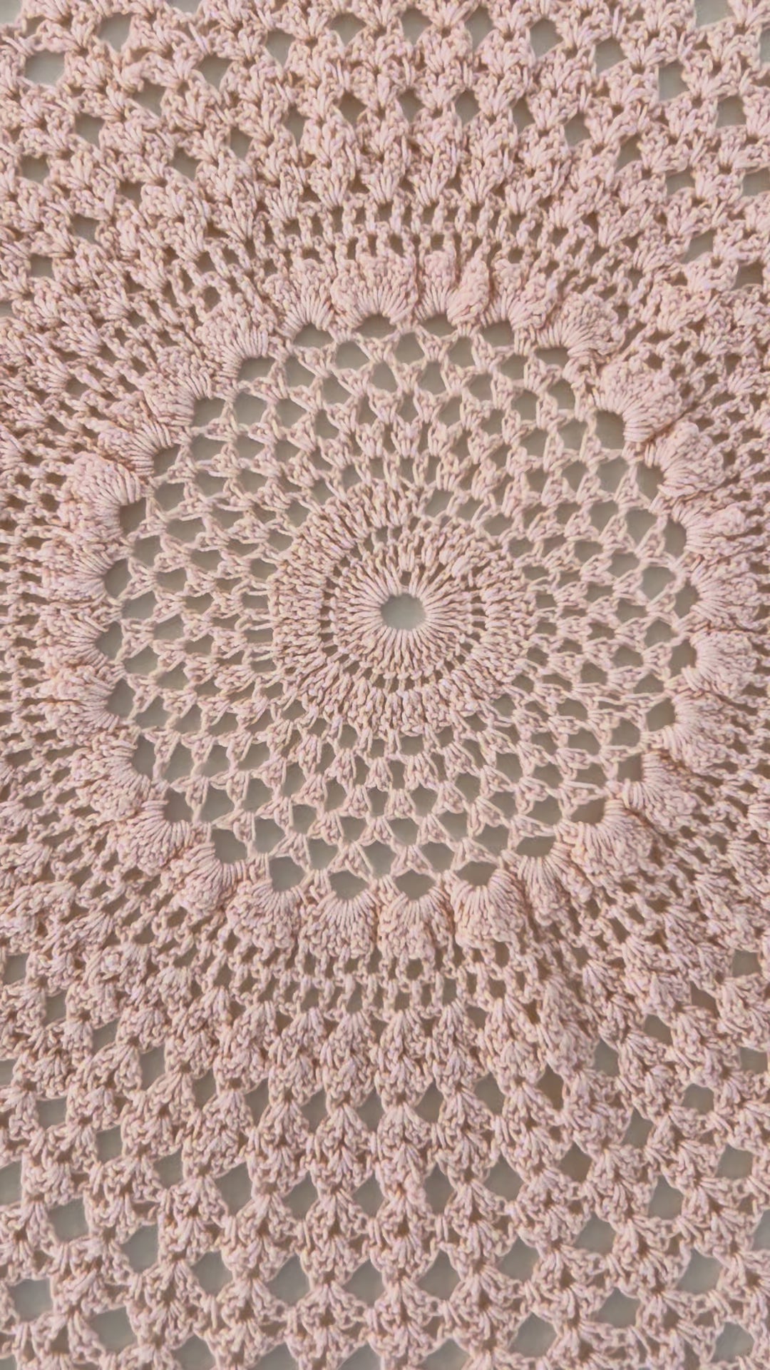 Crochet Doily - Round - Light Pink