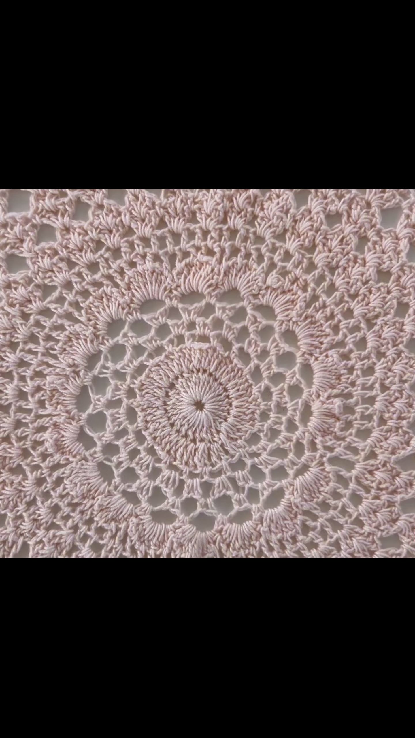 Crochet Doily - Round - Light Pink