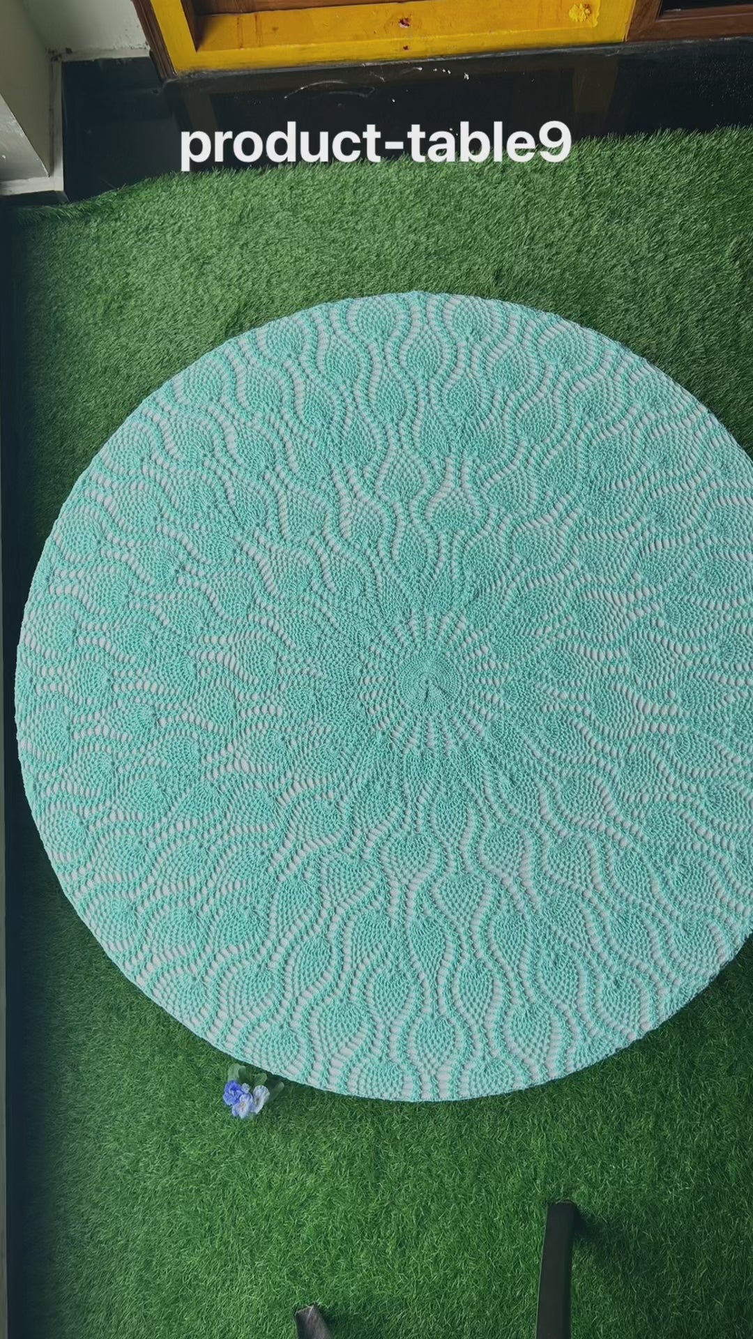 Round Crochet Tabletops - Soft Pistachio Mint