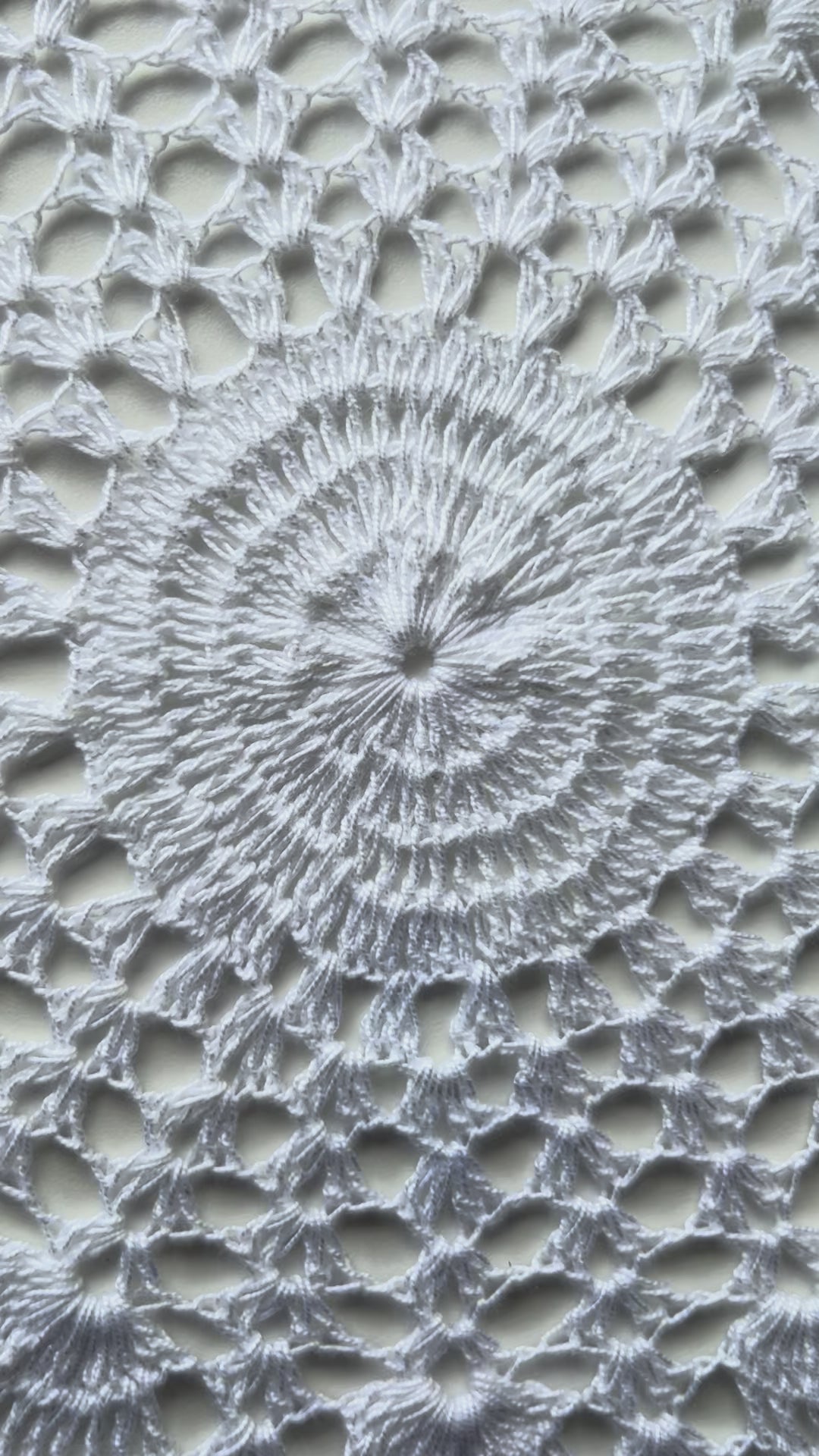 Round Crochet Tabletops - White