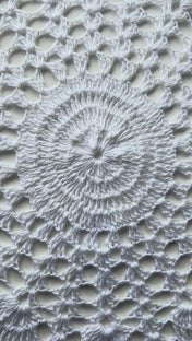 Round Crochet Tabletops - White